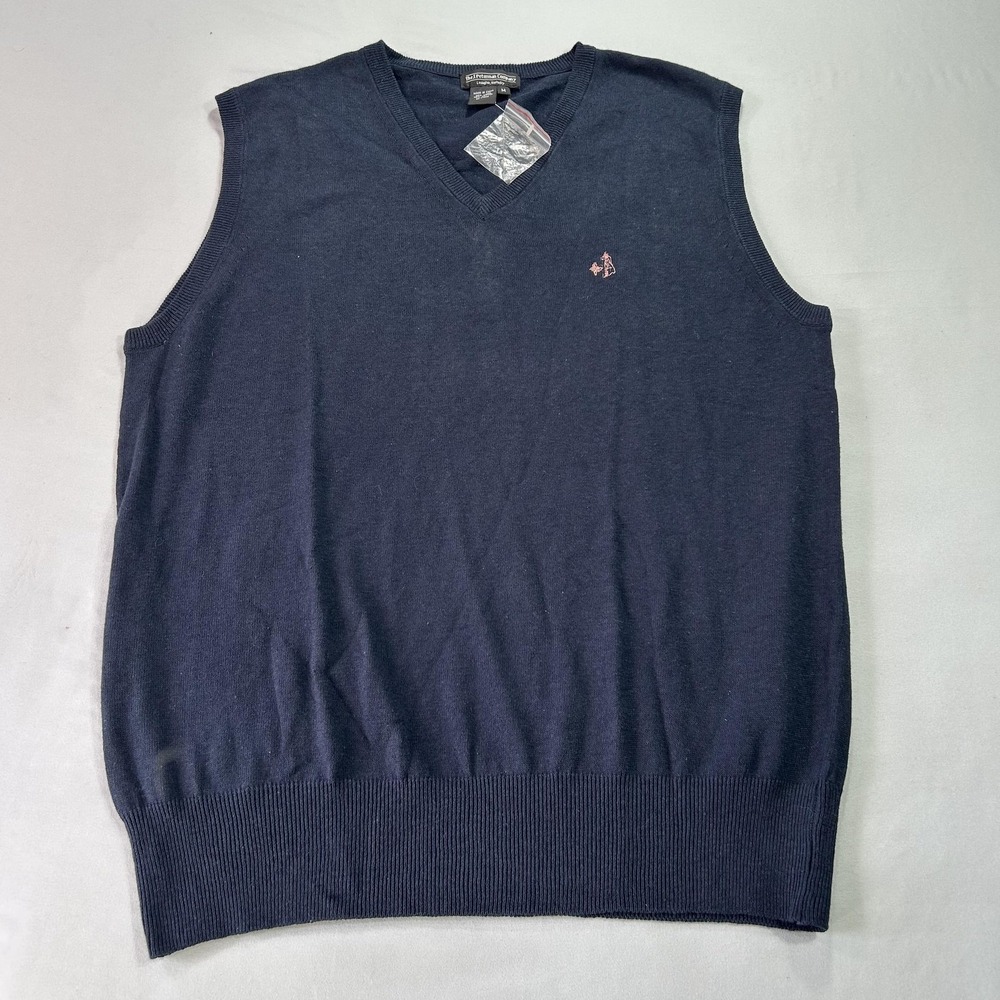 NEW J Peterman Sweater Vest Mens Medium V Neck Linen Cotton Classic Pullover